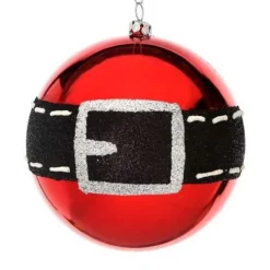 Santa Belt Ball Ornament Set Of 4