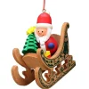 Santa In Sled Ornament