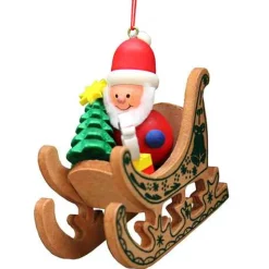 Santa In Sled Ornament