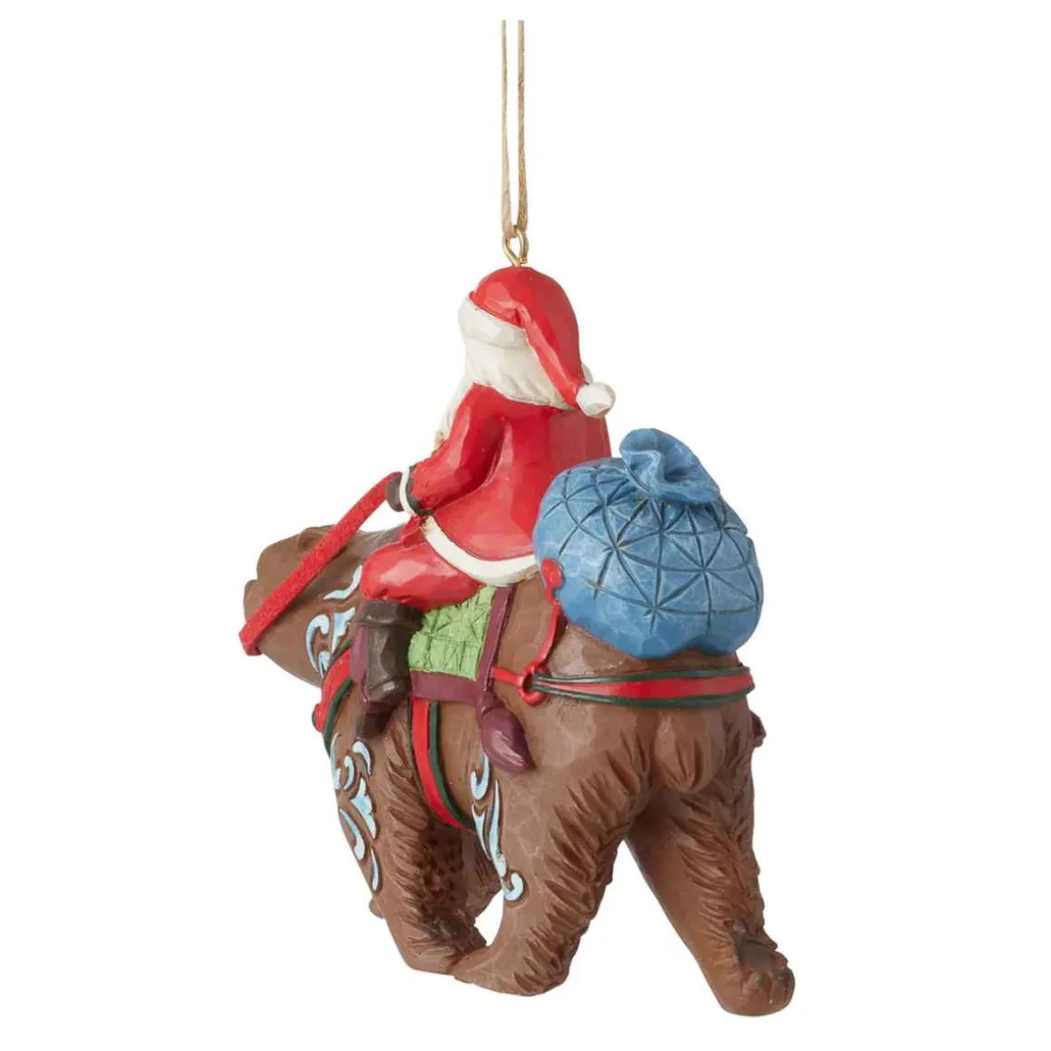 Santa Riding Bear Ornament