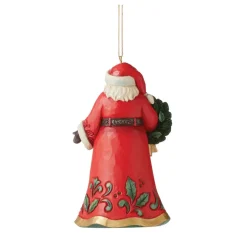 Santa With Wreath Ornament
