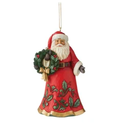 Santa With Wreath Ornament