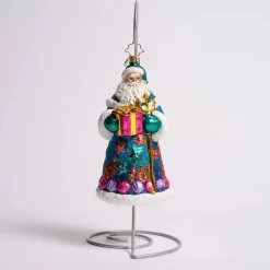 Seashore Santa Glass Ornament