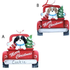 Shih-Tzu In Back Of Truck Ornament