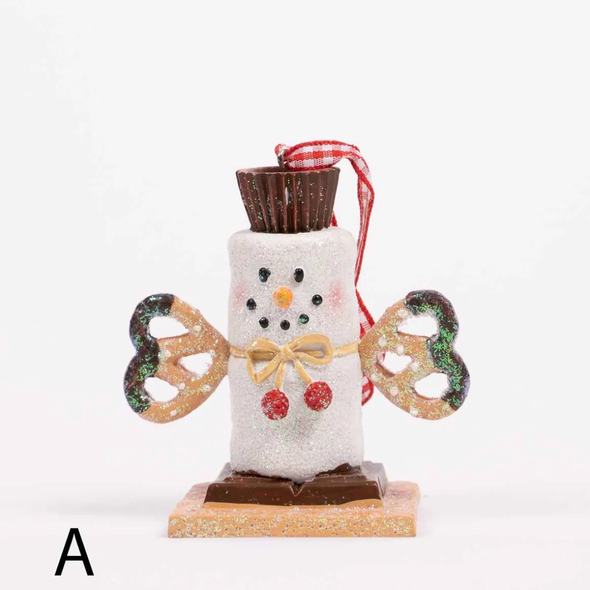Snowman Smore With Pretzel Arms