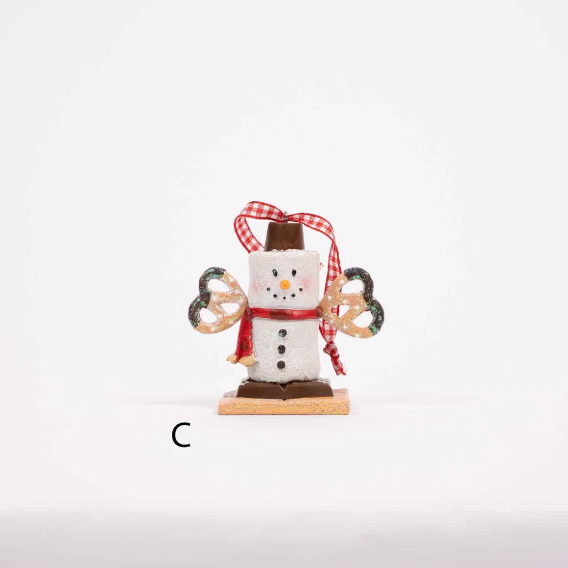 Snowman Smore With Pretzel Arms
