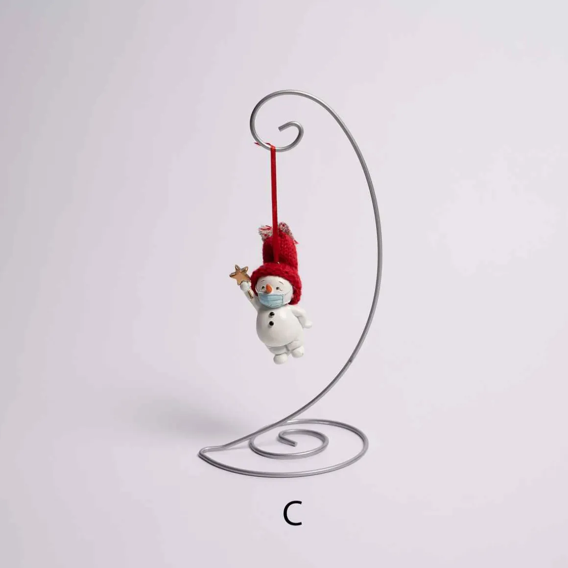 Snowman Wearing Mask Ornament