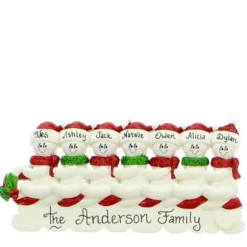 Snowmen Toboggan Family Of 7