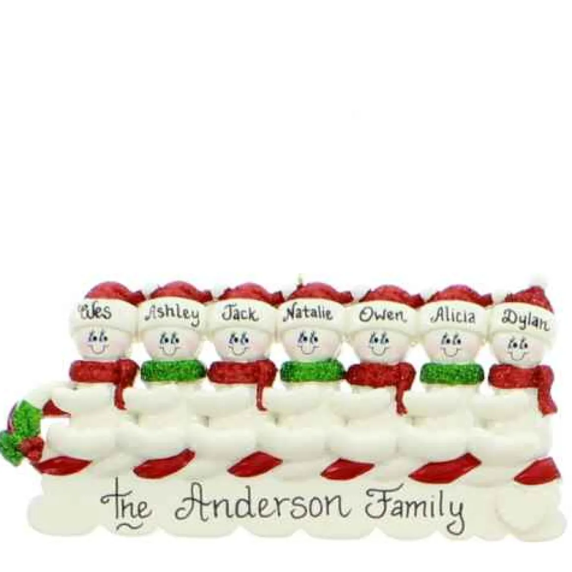 Snowmen Toboggan Family Of 7