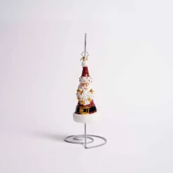 Star Spangled Santa Glass Ornament