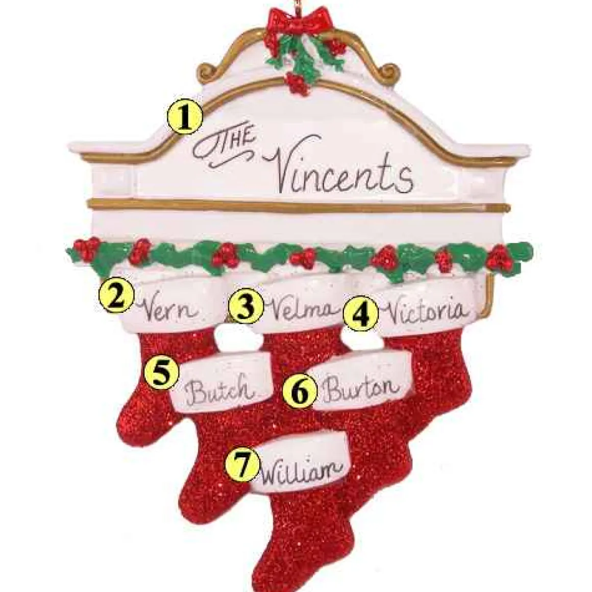 Stocking Mantle Family Of 6