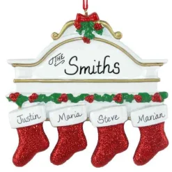 Stocking Mantle Family Of 4