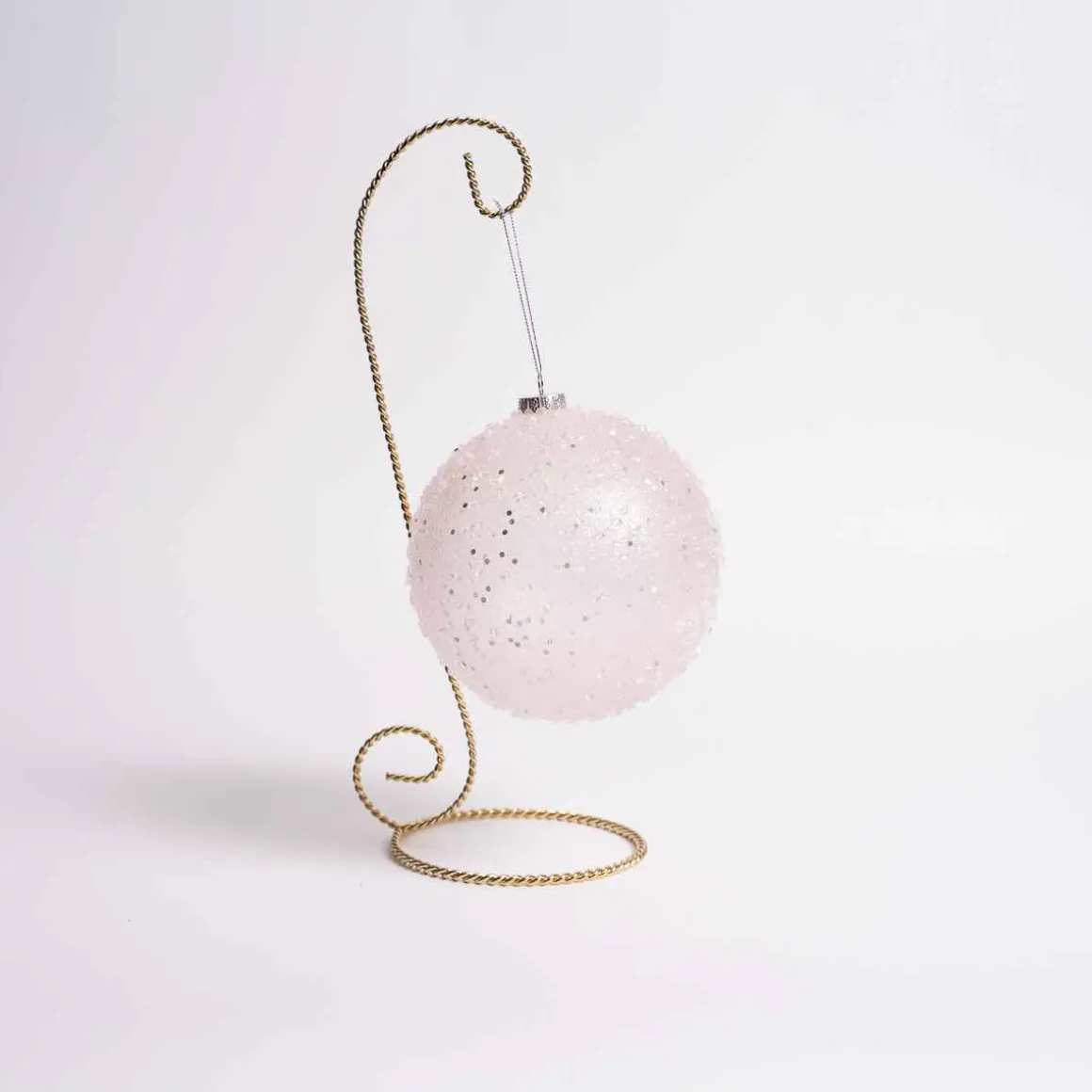 Sugar Glitter Pink Ball Ornament