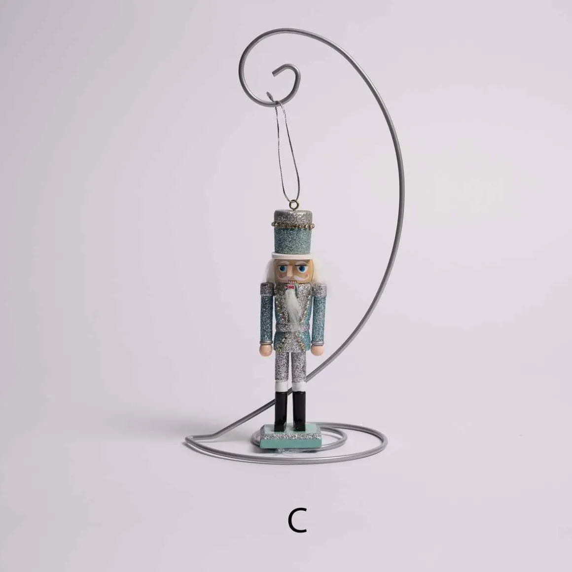 Teal And Sliver Nutcracker Ornament