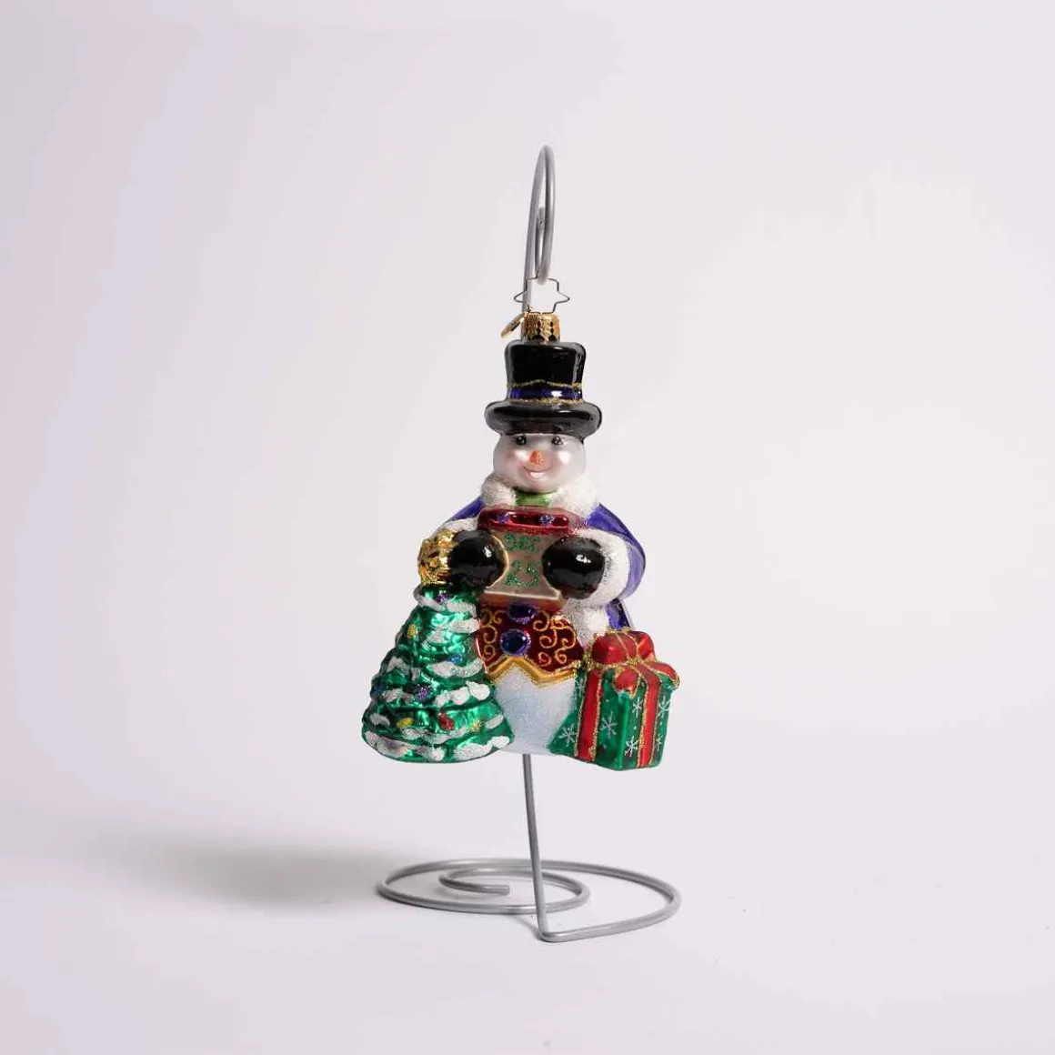 Today Is The Day Snowman Glass Ornament