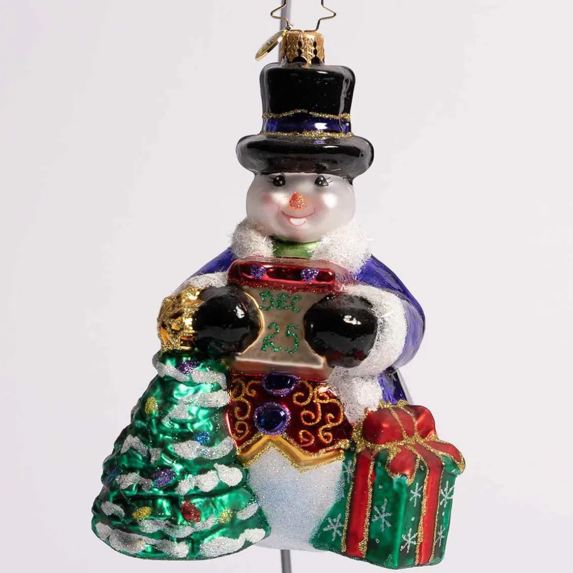 Today Is The Day Snowman Glass Ornament