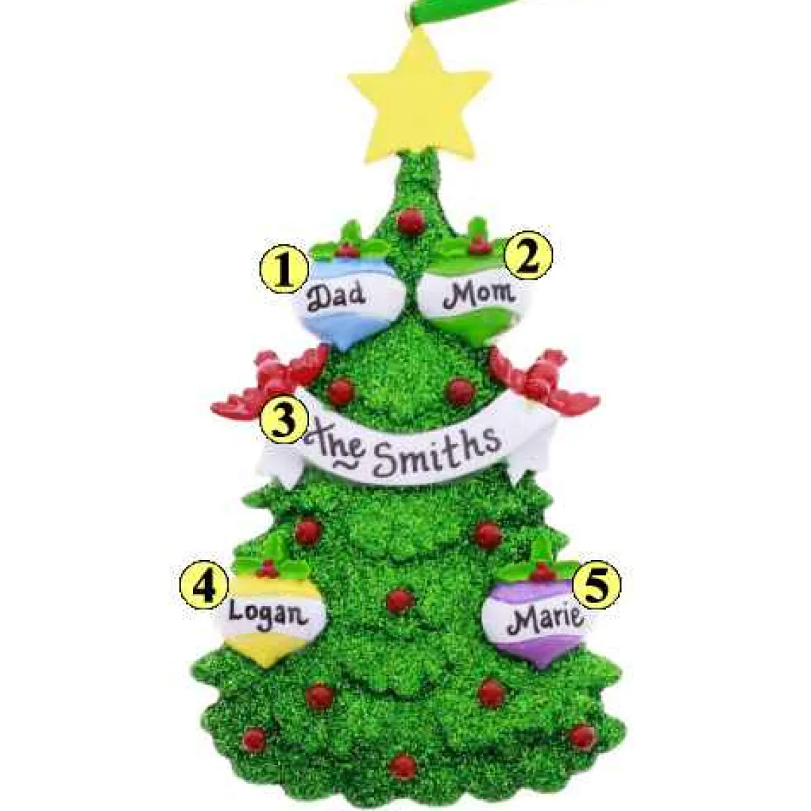 Tree With Ornaments Family Of 4