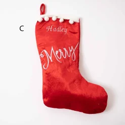 Velvet Cheerful Stocking