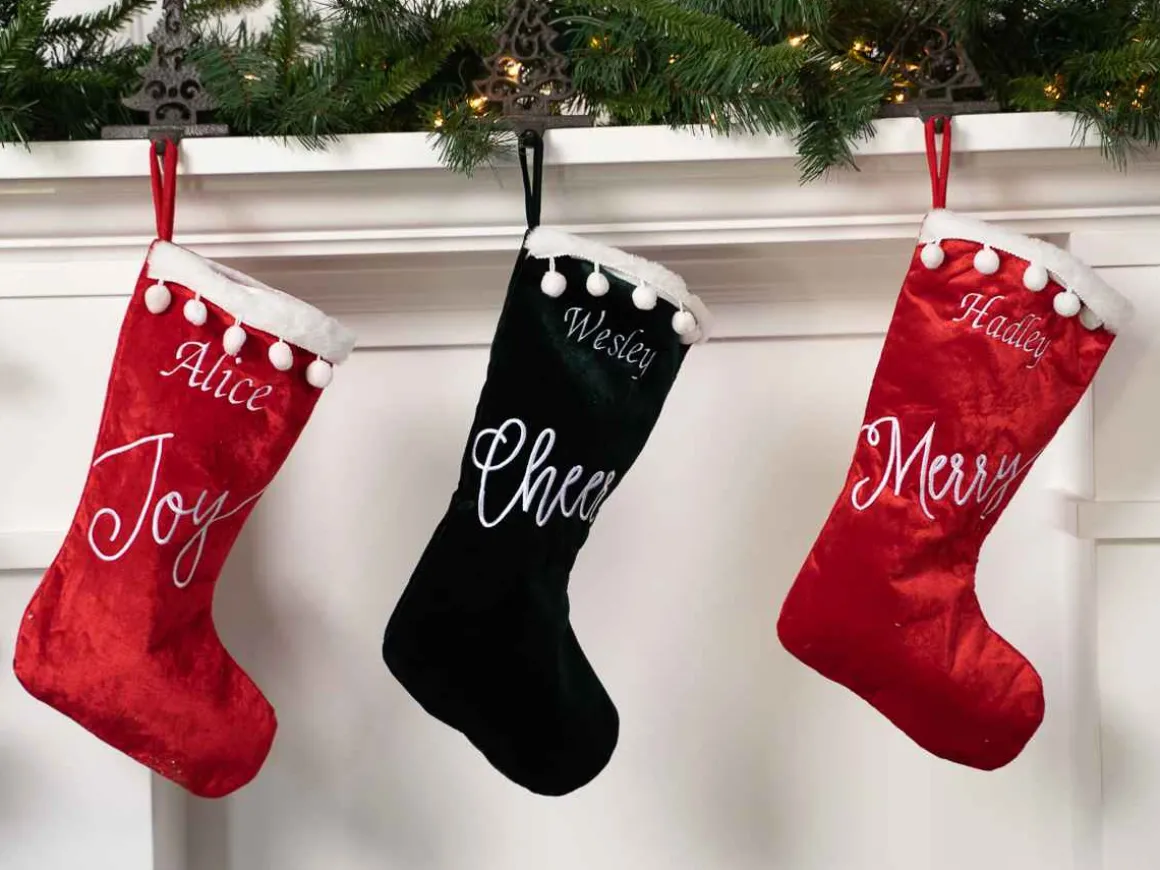 Velvet Cheerful Stocking