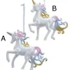 White Iridescent Unicorn Ornament