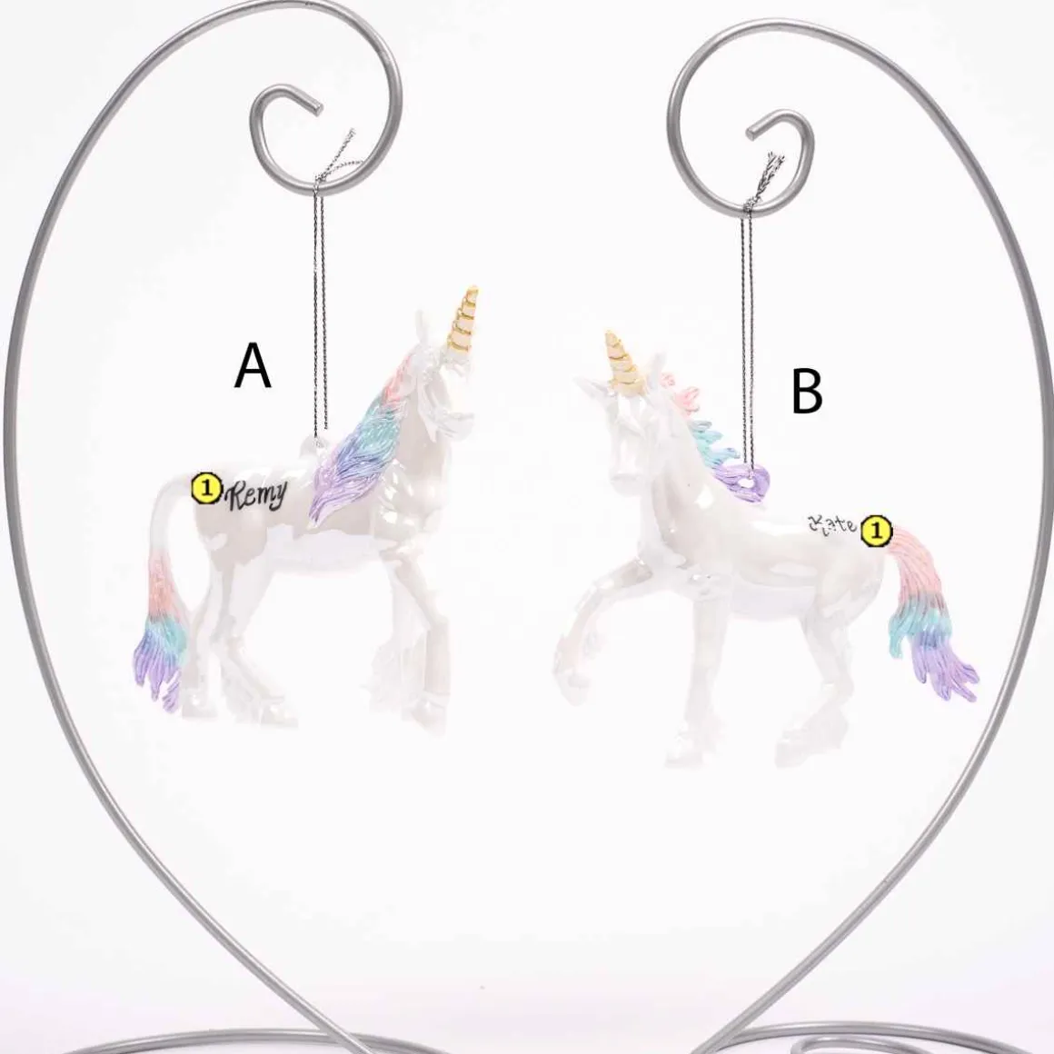 White Pastel Unicorn Ornament