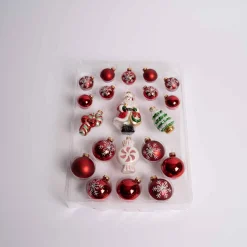 White Red Miniature Ornament Set Of 20