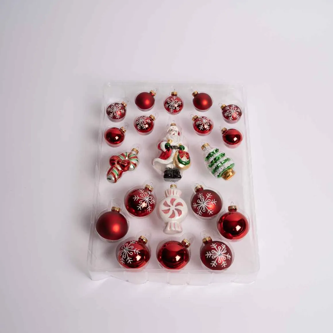 White Red Miniature Ornament Set Of 20