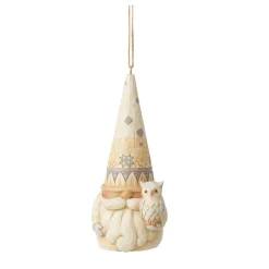 White Woodland Gnome Ornament