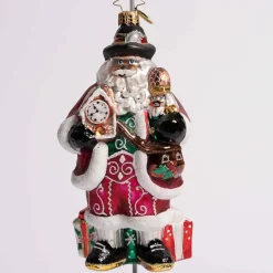Wilkommen Santa Glass Ornament