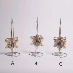 Wood Snowflake With Cardinal Ornament