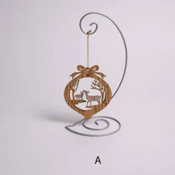 Wooden Star With Deer Scene